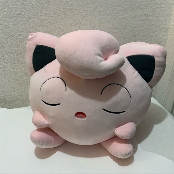 New Pokemon Jigglypuff Sleeping Plush pink 13” 2023 - Picture 2 of 8